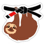 Black Belt Sloth Sticker - white matte