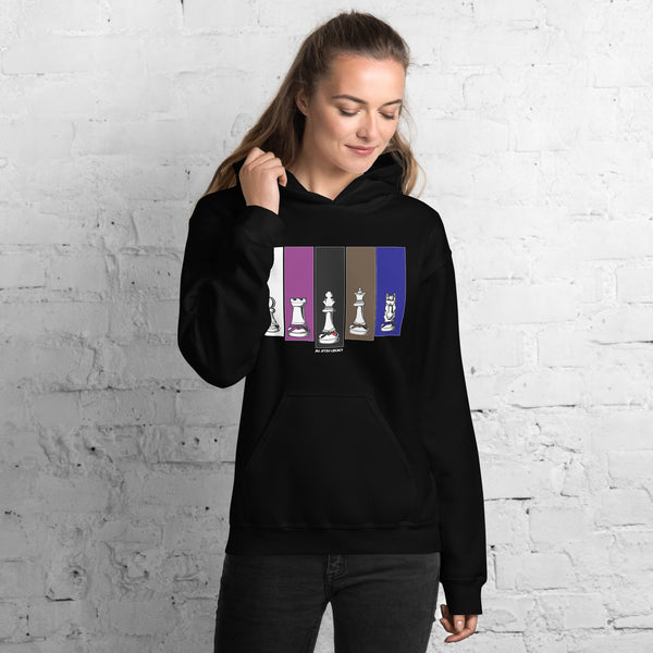 Brazilian Jiu Jitsu Human Chess White Unisex Hoodie