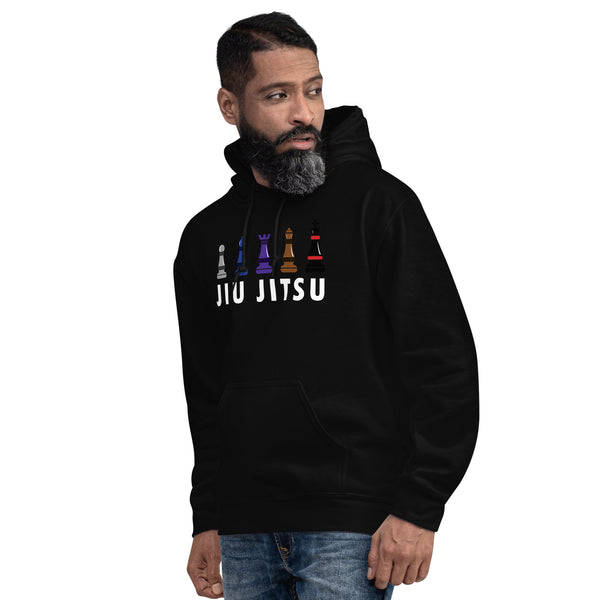 Jiu Jitsu Belt Colors Chess Theme Unisex Hoodie