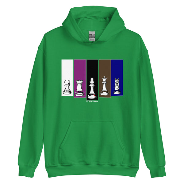 Brazilian Jiu Jitsu Human Chess White Unisex Hoodie