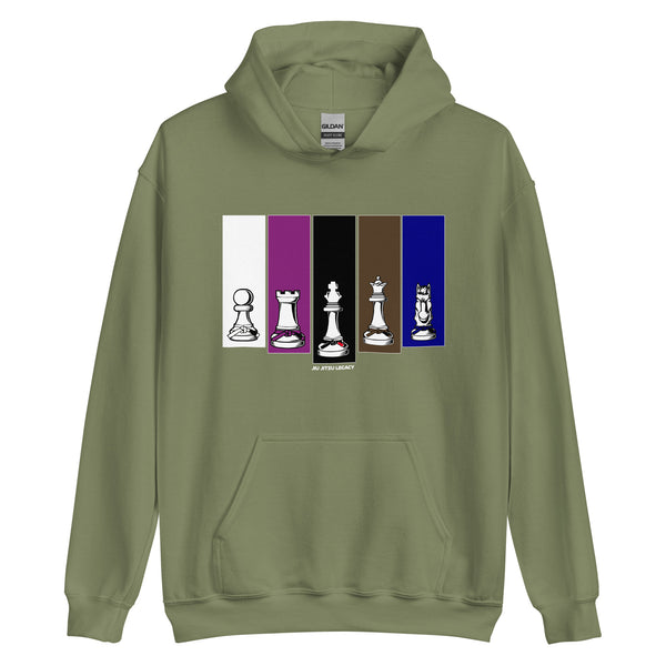 Brazilian Jiu Jitsu Human Chess White Unisex Hoodie