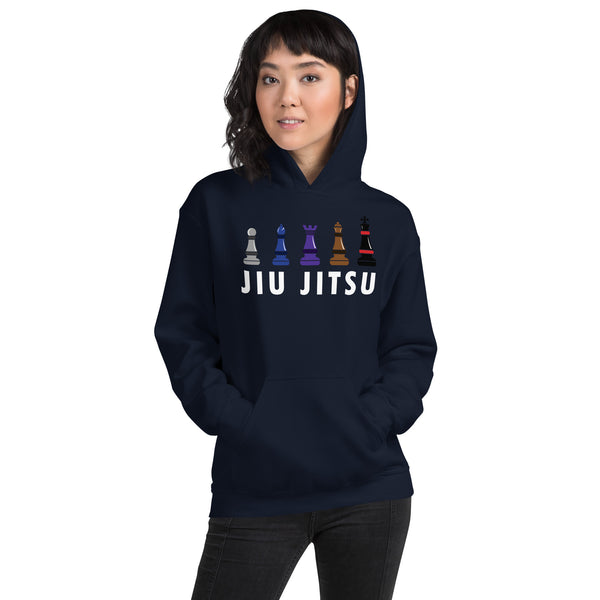 Jiu Jitsu Belt Colors Chess Theme Unisex Hoodie