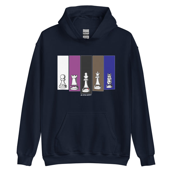 Brazilian Jiu Jitsu Human Chess White Unisex Hoodie