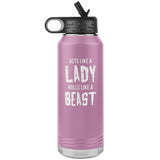 Acts like a lady, rolls like a beast Water Bottle Tumbler 32 oz-Jiu Jitsu Legacy | BJJ Store