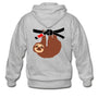 Black Belt Sloth Zip Hoodie - heather gray