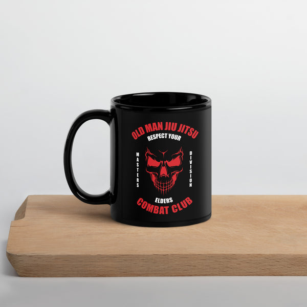 Old Man Jiu Jitsu Black Glossy Mug