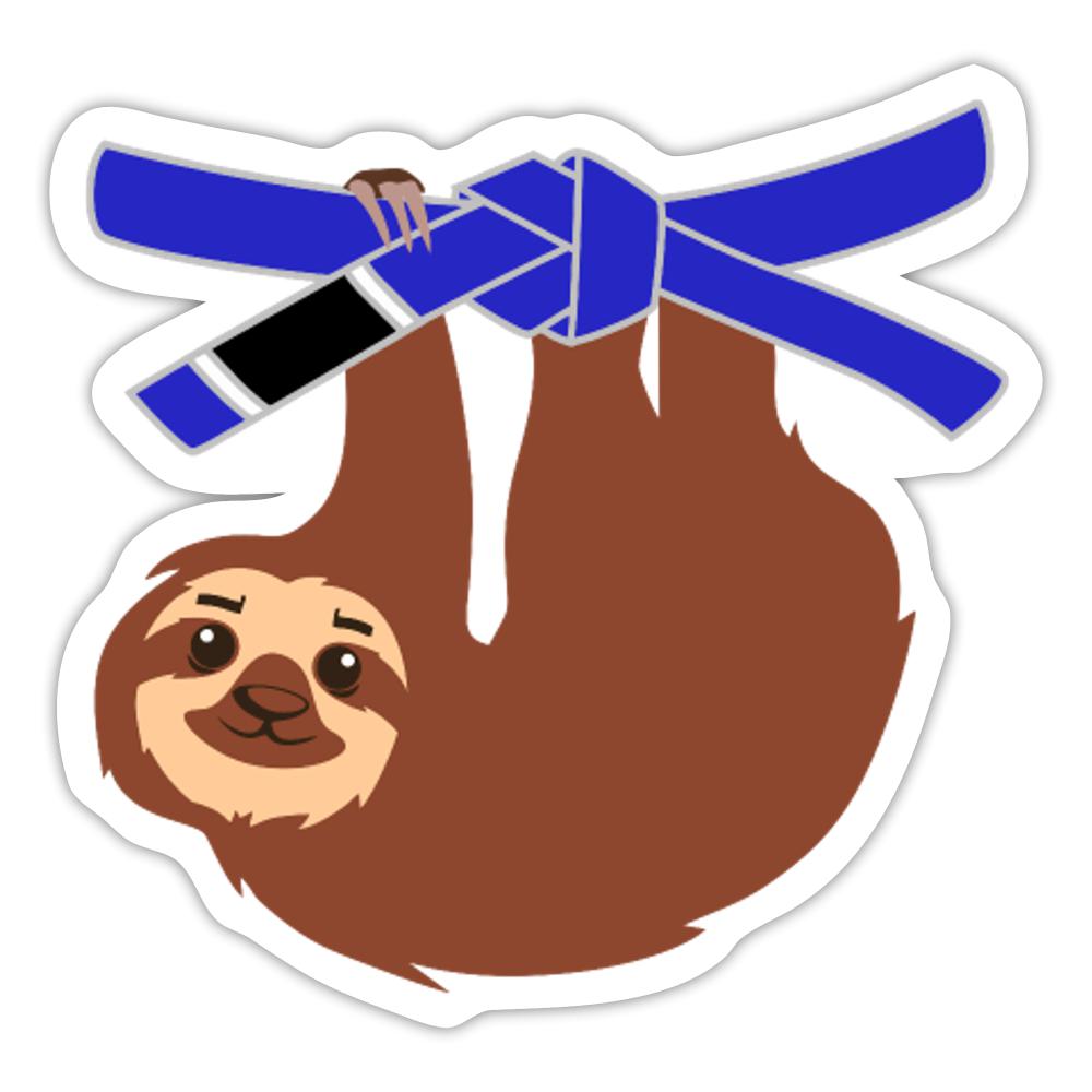 Blue Belt Sloth Sticker - white matte