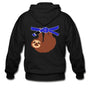 Blue Belt Sloth Zip Hoodie - black