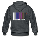 Brazilian Jiu Jitsu Code White Zip Hoodie - deep heather