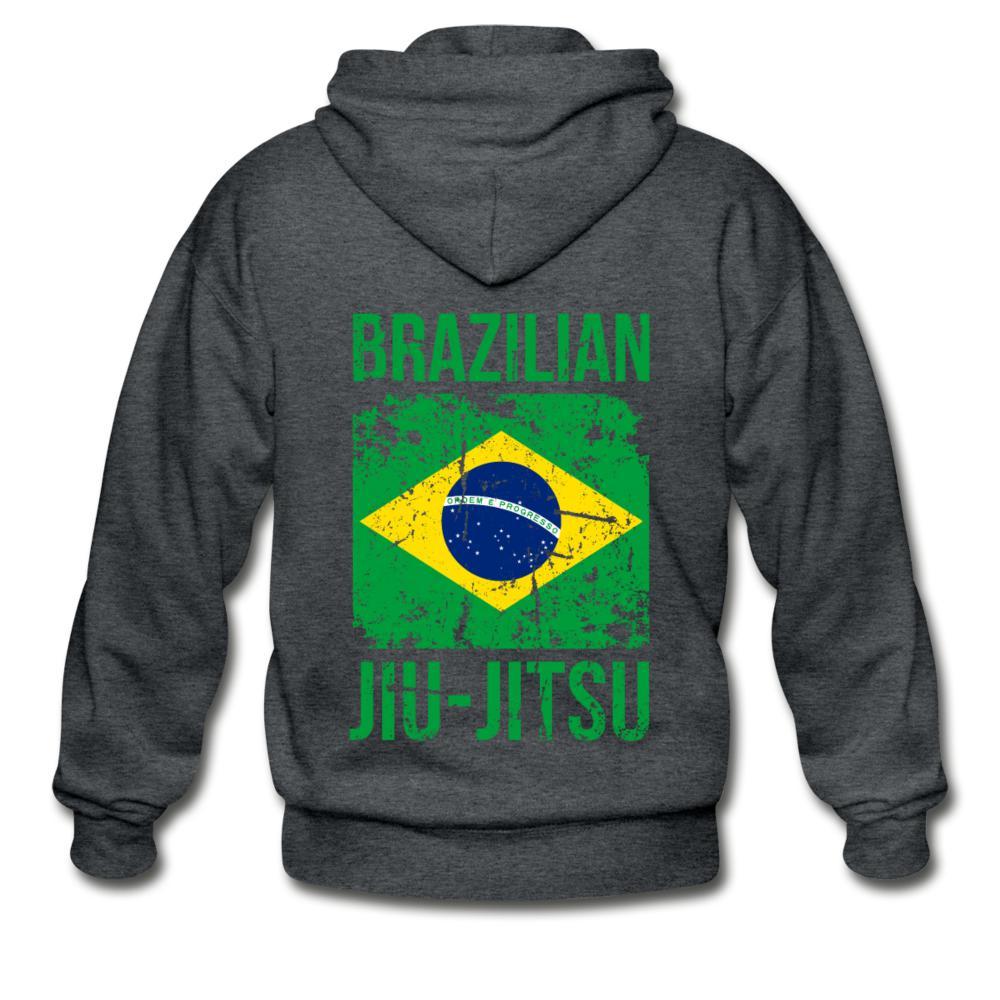 Brazilian Jiu Jitsu  Zip Hoodie - deep heather