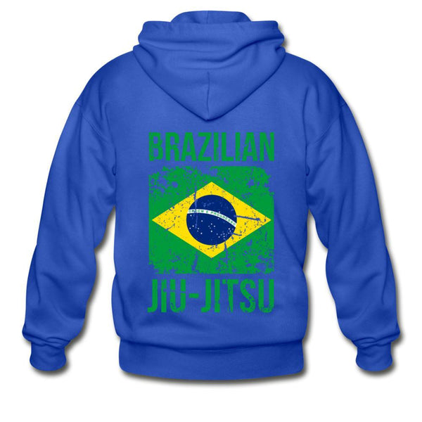 Brazilian Jiu Jitsu  Zip Hoodie - royal blue
