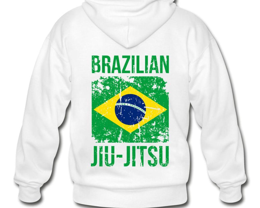 Brazilian Jiu Jitsu  Zip Hoodie - white