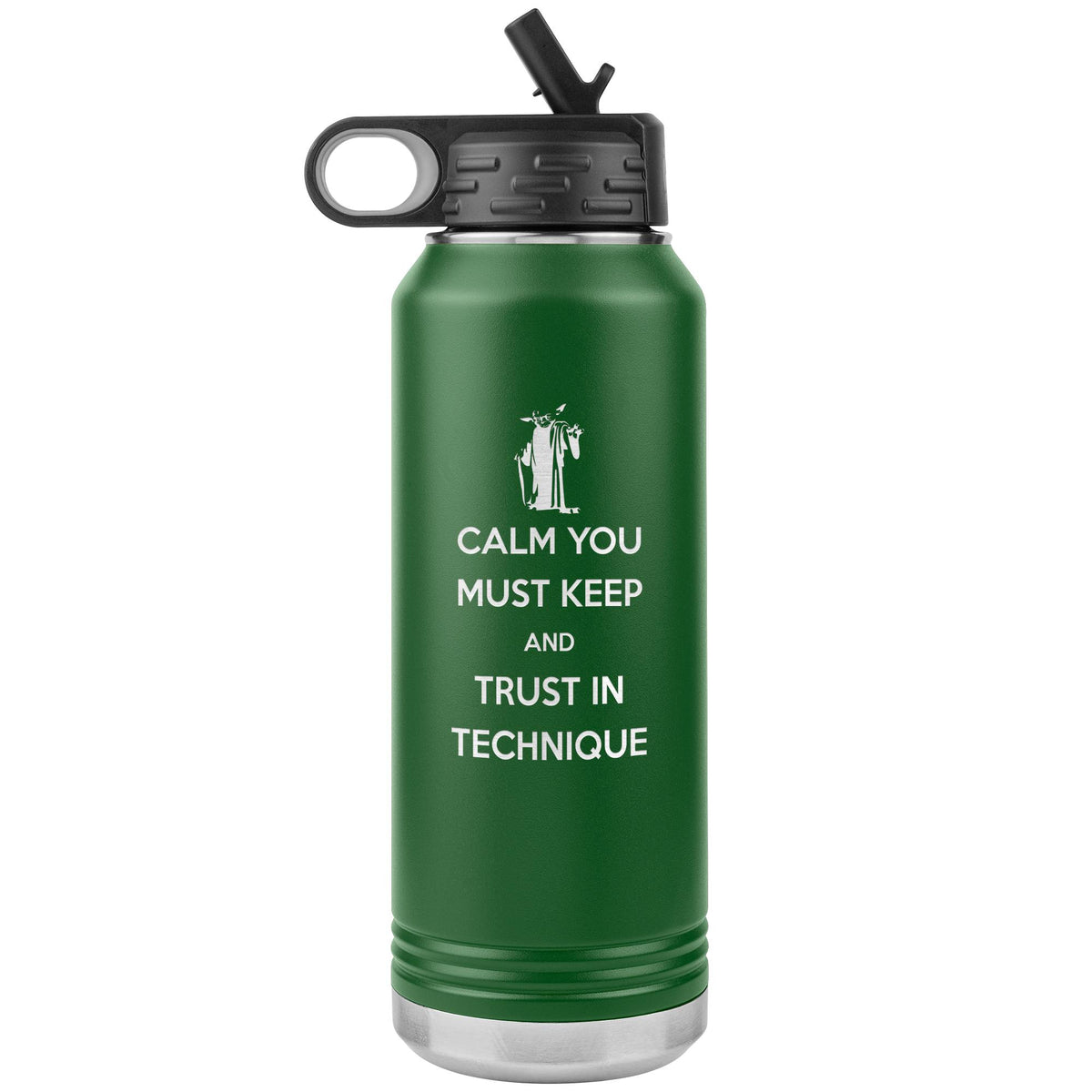Calm you must keep and trust in technique Water Bottle Tumbler 32 oz-Jiu Jitsu Legacy | BJJ Store