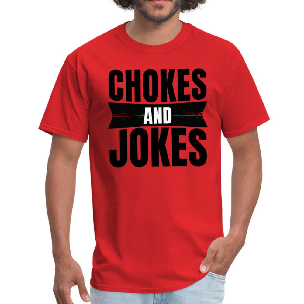 Chokes and jokes Men's T-shirt - red