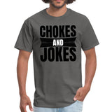 Chokes and jokes Men's T-shirt - charcoal