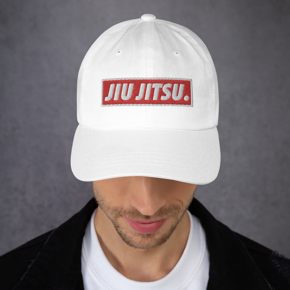 BJJ Text Jiu Jitsu Red Classic Dad Hat