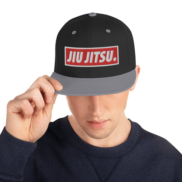 BJJ Text Jiu Jitsu Red Snapback Hat