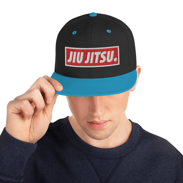 BJJ Text Jiu Jitsu Red Snapback Hat