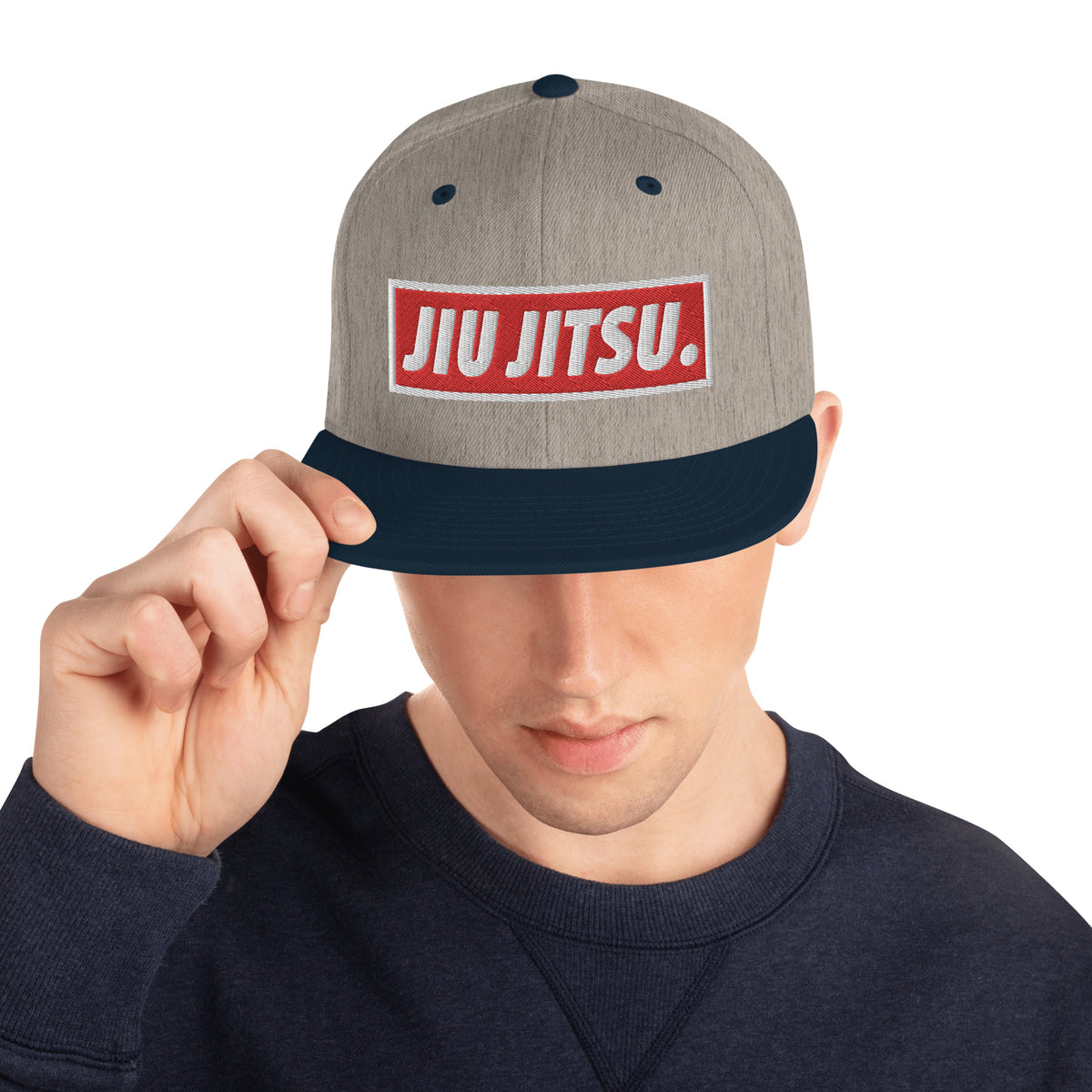 BJJ Text Jiu Jitsu Red Snapback Hat