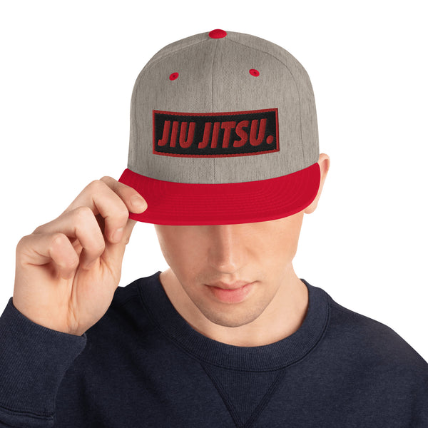 BJJ Text Jiu Jitsu Black Snapback Hat