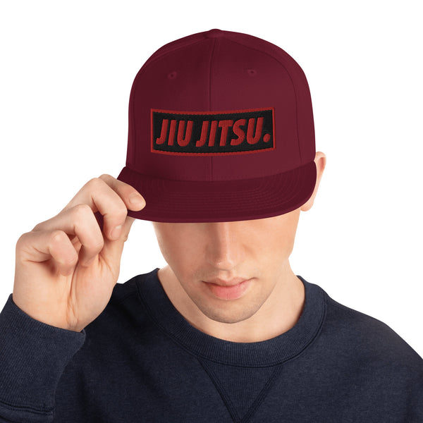BJJ Text Jiu Jitsu Black Snapback Hat