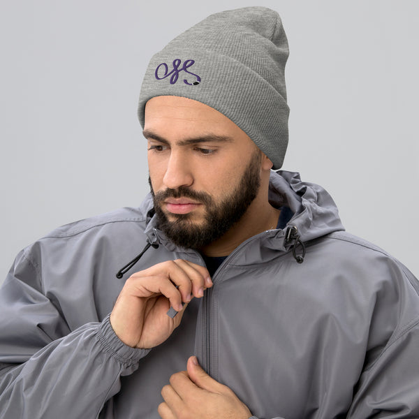 OSS Purple Belt Embroidered Cuffed Beanie