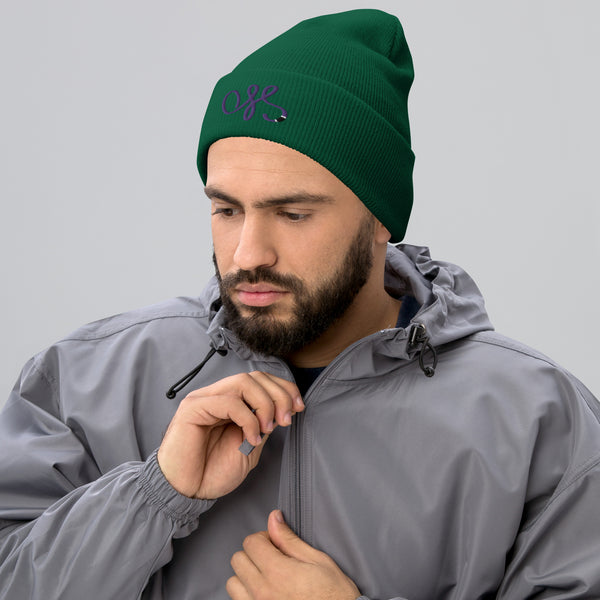OSS Purple Belt Embroidered Cuffed Beanie