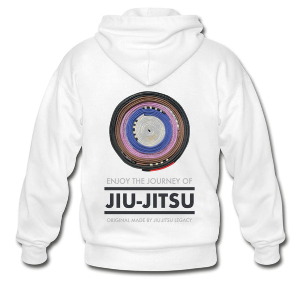 Enjoy the Journey of Jiu Jitsu  Zip Hoodie - white