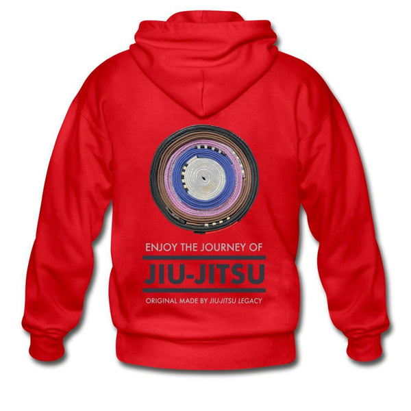 Enjoy the Journey of Jiu Jitsu  Zip Hoodie - red