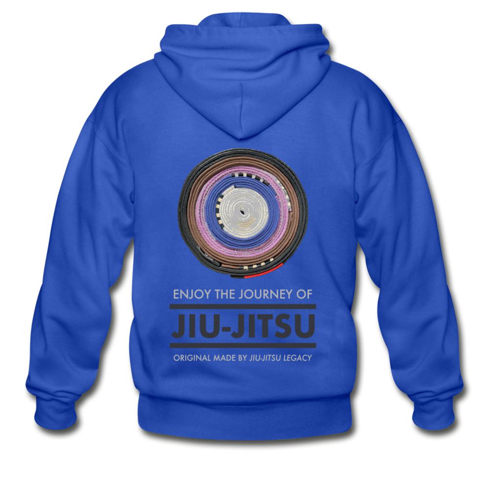 Enjoy the Journey of Jiu Jitsu  Zip Hoodie - royal blue