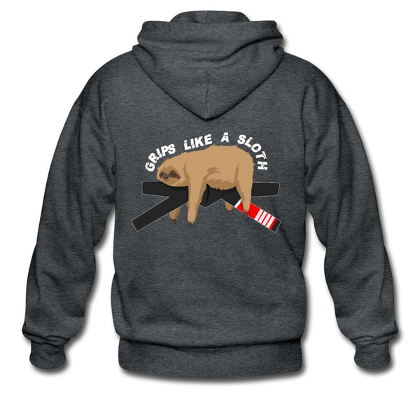 Grips Like a Sloth Zip Hoodie - deep heather