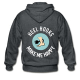Heel Hooks Make Me Happy Zip Hoodie - deep heather