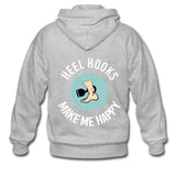 Heel Hooks Make Me Happy Zip Hoodie - heather gray