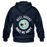 Heel Hooks Make Me Happy Zip Hoodie - navy