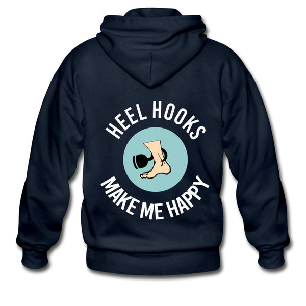Heel Hooks Make Me Happy Zip Hoodie - navy