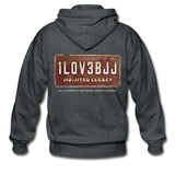 I Love BJJ - Take down, mount and submit Zip Hoodie - deep heather