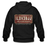 I Love BJJ - Take down, mount and submit Zip Hoodie - black