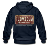 I Love BJJ - Take down, mount and submit Zip Hoodie - navy