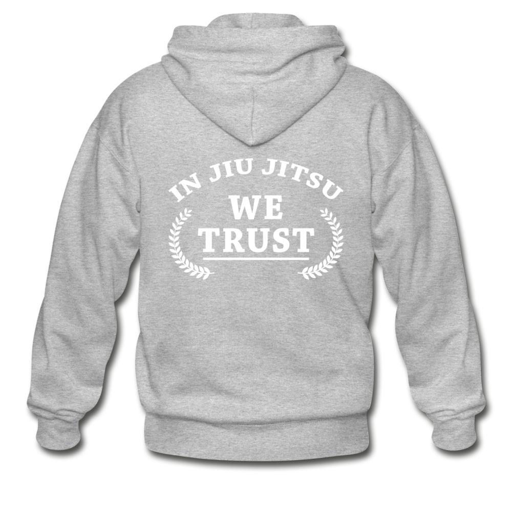 In Jiu Jitsu We Trust Zip Hoodie - heather gray