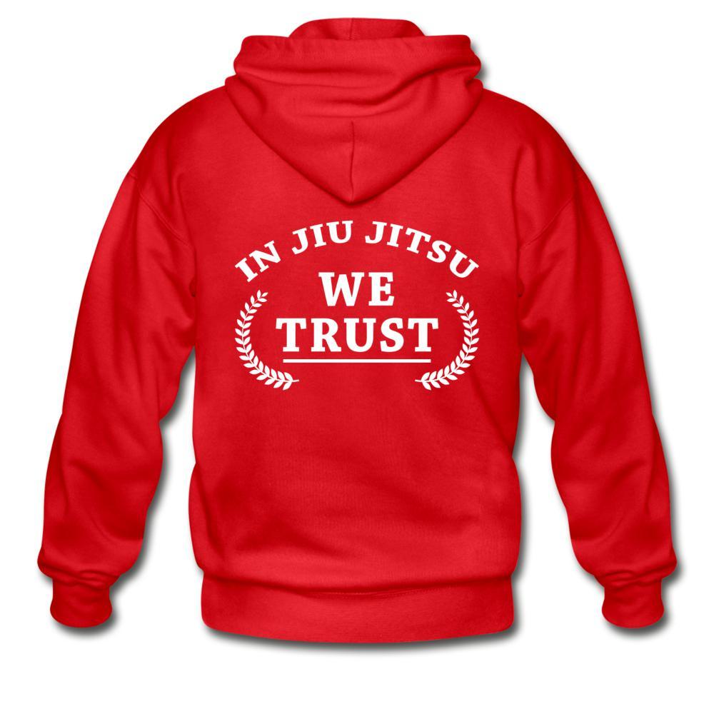 In Jiu Jitsu We Trust Zip Hoodie - red
