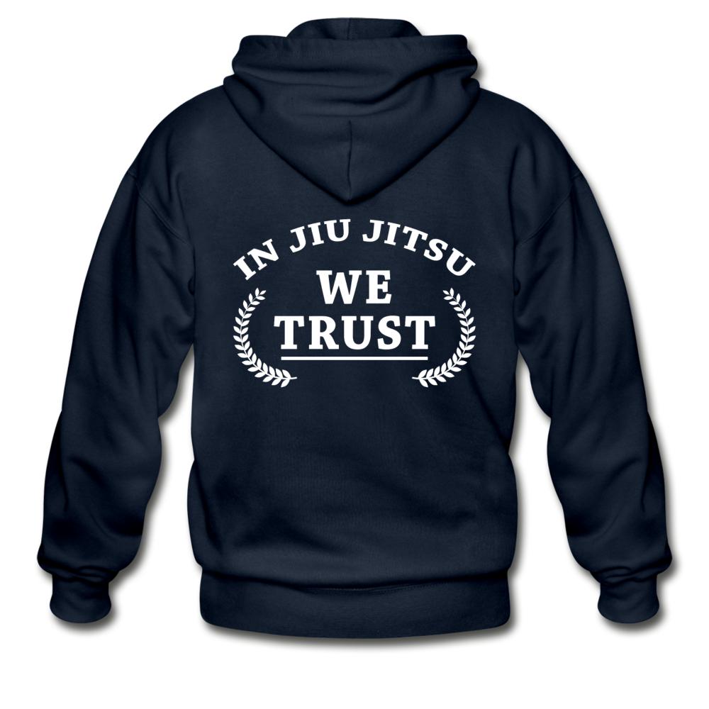 In Jiu Jitsu We Trust Zip Hoodie - navy