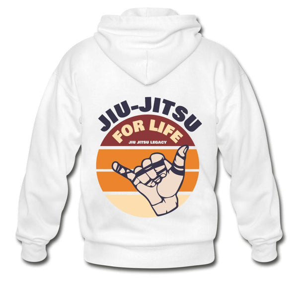 Jiu Jitsu for Life  Zip Hoodie - white