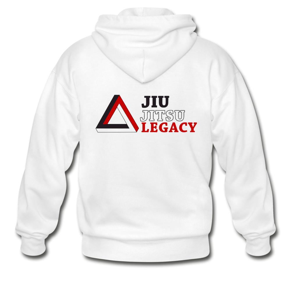 Jiu Jitsu Legacy Branded Zip Hoodie - white