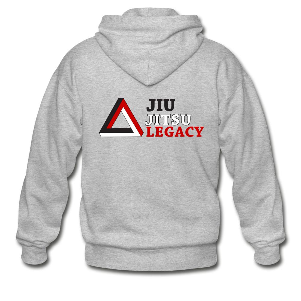 Jiu Jitsu Legacy Branded Zip Hoodie - heather gray