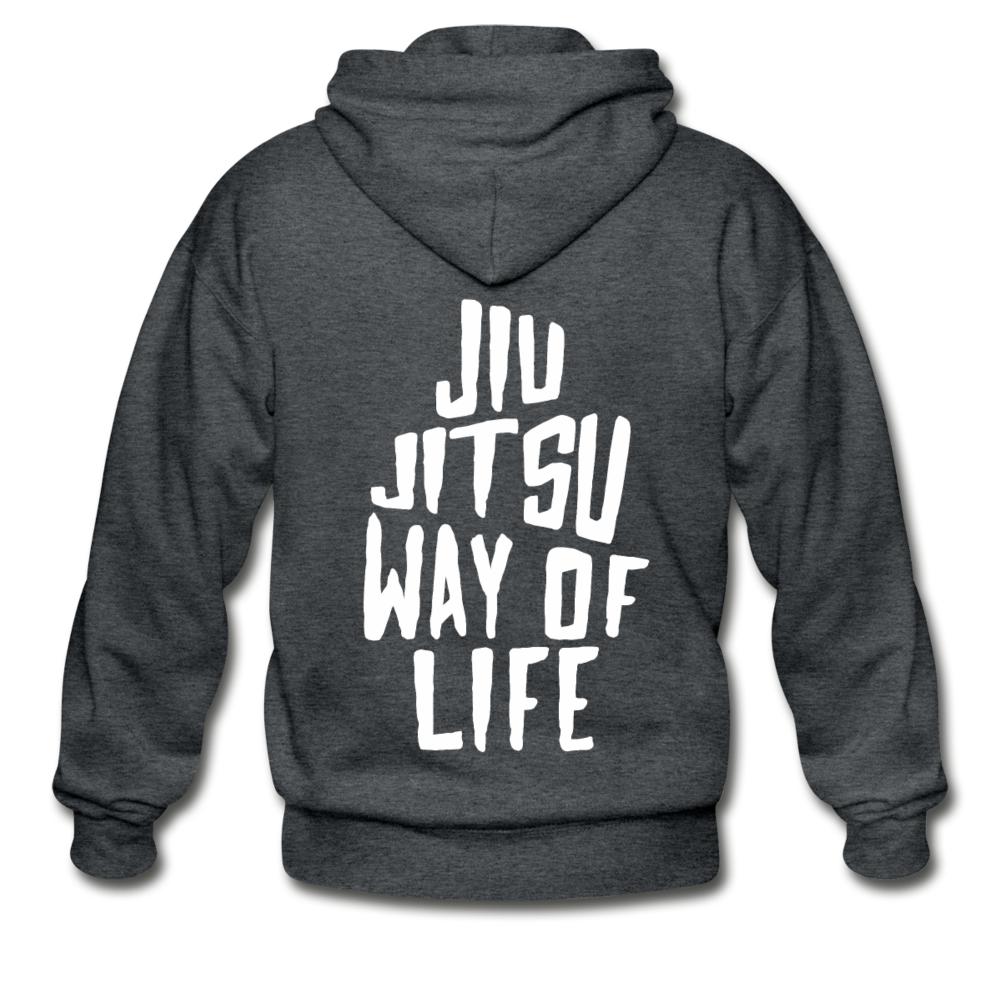 Jiu Jitsu Way of Life Zip Hoodie - deep heather