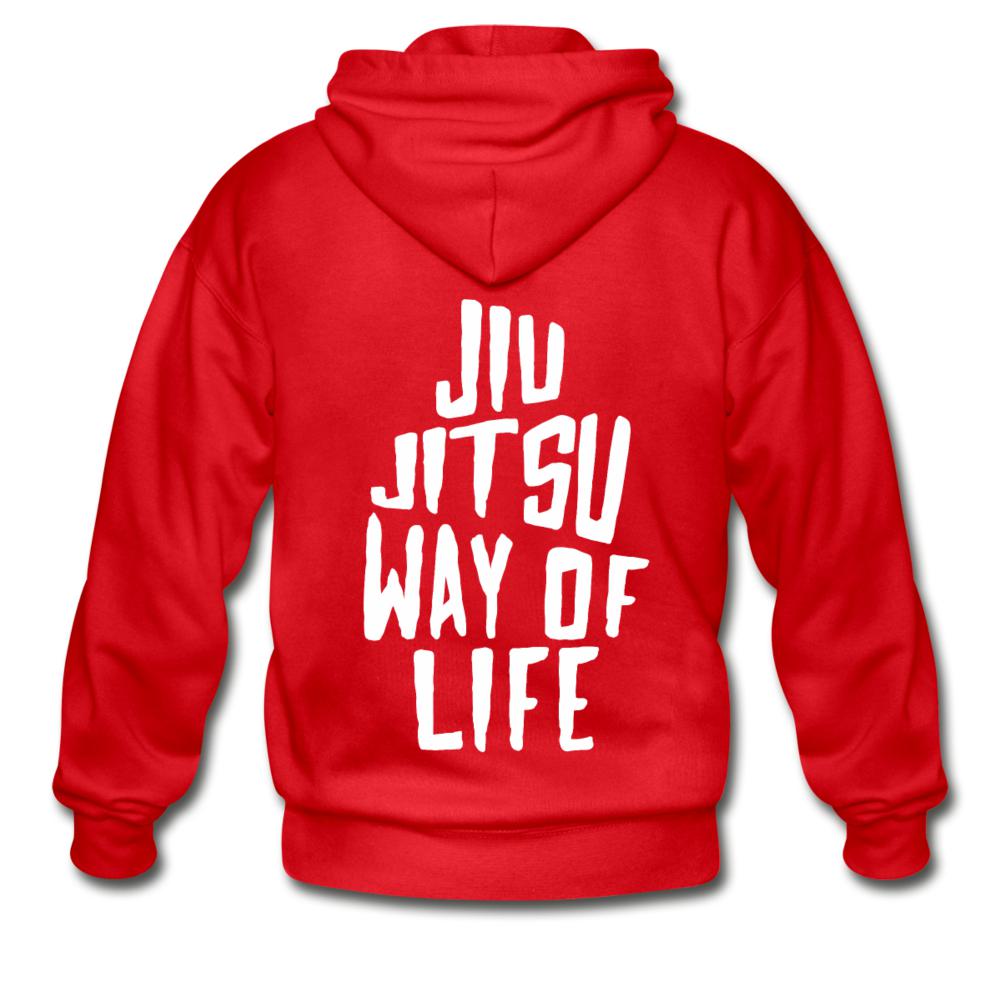Jiu Jitsu Way of Life Zip Hoodie - red