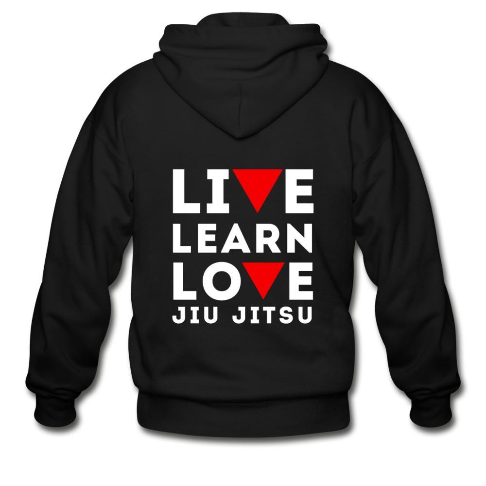 Learn Love Jiu Jitsu Zip Hoodie - black