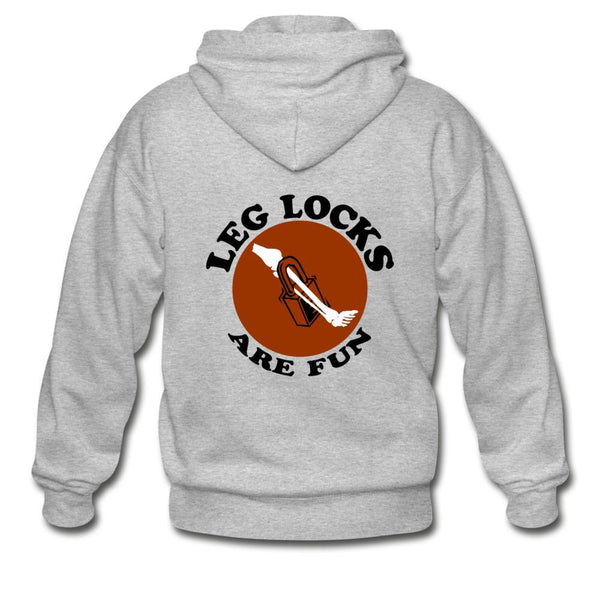 Leg Locks Are Fun  Zip Hoodie - heather gray