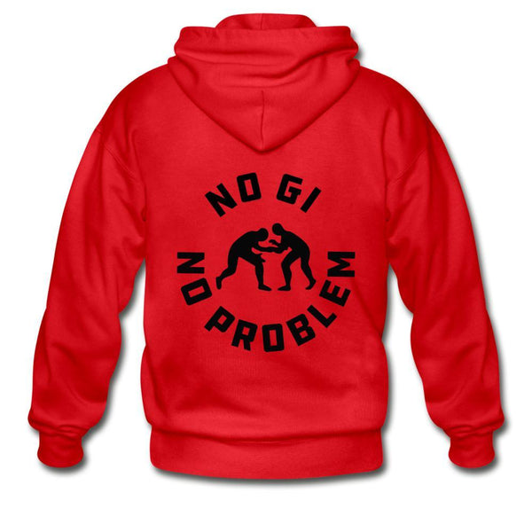 No Gi No Problem Zip Hoodie - red