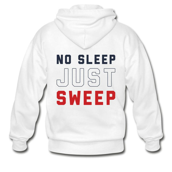 No Sleep Just Sweep Zip Hoodie - white